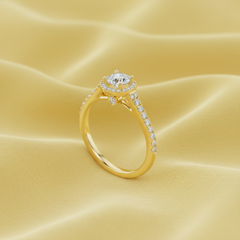 IGI cert. 0.50 ctw Center with 0.34 ctw side stone