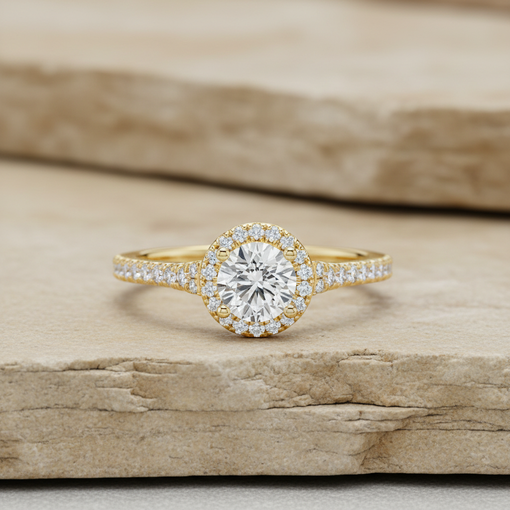 0.50 ctw Center with 0.34 ctw side stone