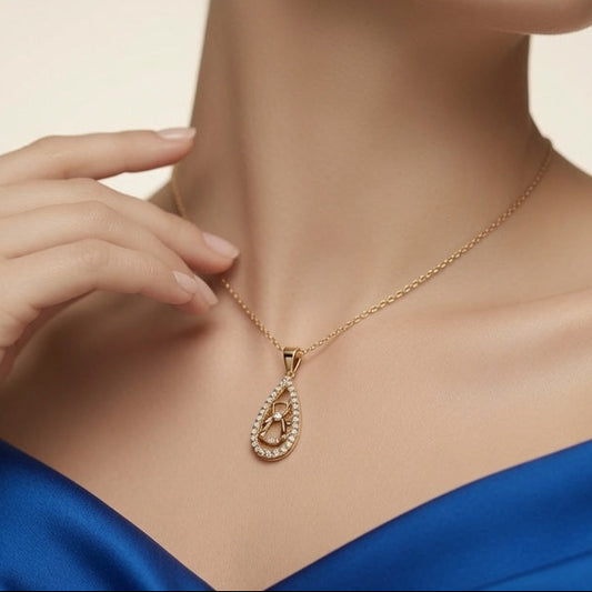 Everyday Elegance Diamond Teardrop Figure Pendant