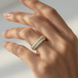 Dual-Row Diamond Parallel Continuous Symmetrical Eternity