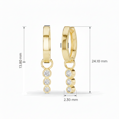 Elegant Charm Drop Three Stone Diamond