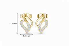 Modern Curved Leaf Shape Diamond