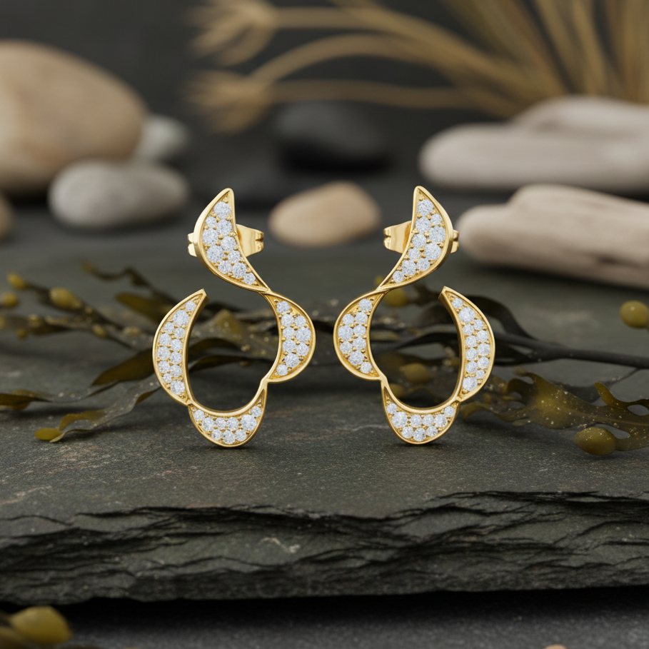 Flowing Diamond Wave Sculptural Sweep