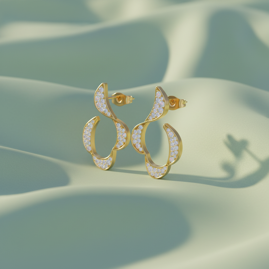 Flowing Diamond Wave Sculptural Sweep