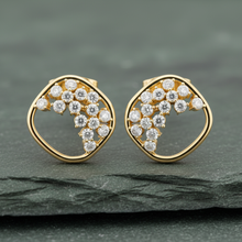 Load image into Gallery viewer, Diamond Waterfall Cluster Cascading Wave Design