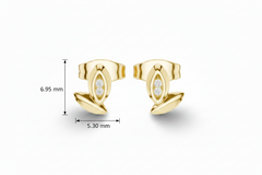 Delicate Willow Silhouette Leaf Design Diamond