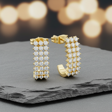 Load image into Gallery viewer, Architectural Triple-Row Diamond Mosaic Elegance