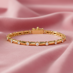 Bezel-Stationed Barrel Link Diamond