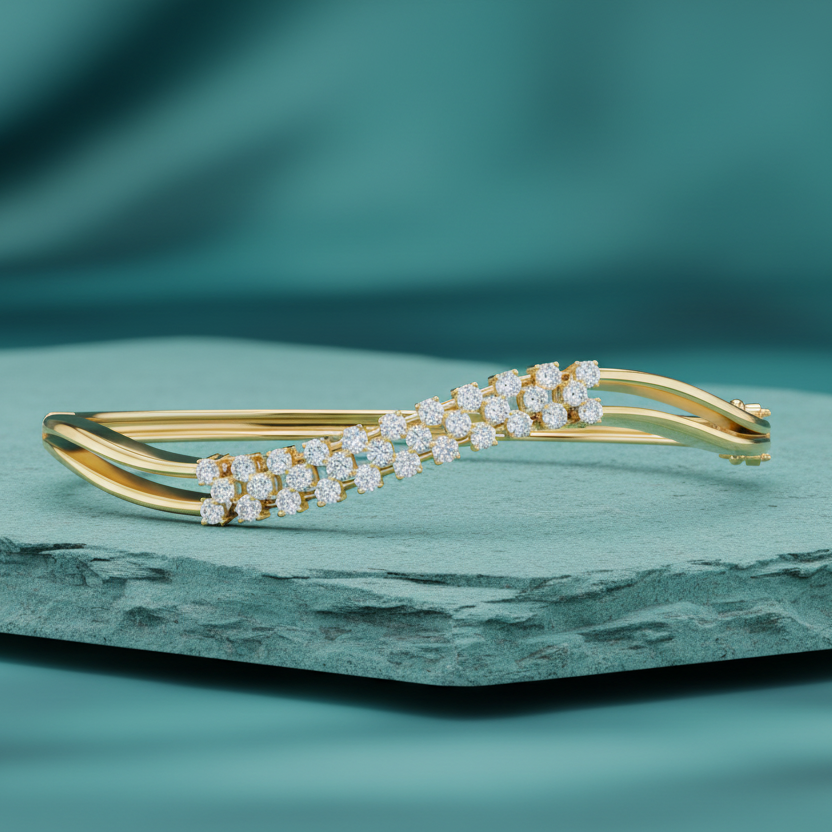 Double-Row Wave Crystal Lace Glow Diamond