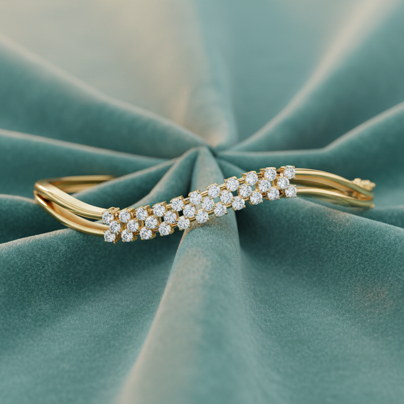 Double-Row Wave Crystal Lace Glow Diamond