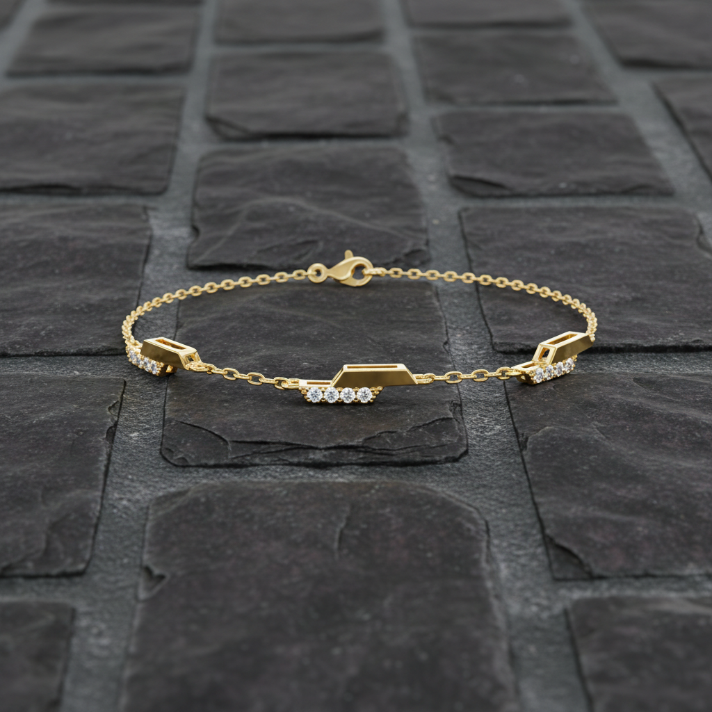 Refined Linear Sparkle Moissanite Bar Diamond