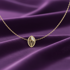 Marquise Silhouette Diamond Solitaire with Ribbed Open Frame