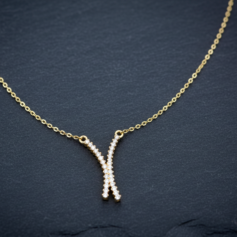 Modern Geometric X Silhouette Criss-Cross Linear Diamond