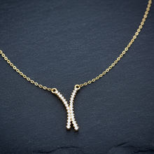 Load image into Gallery viewer, Modern Geometric X Silhouette Criss-Cross Linear Diamond