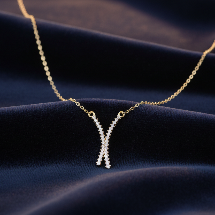 Modern Geometric X Silhouette Criss-Cross Linear Diamond