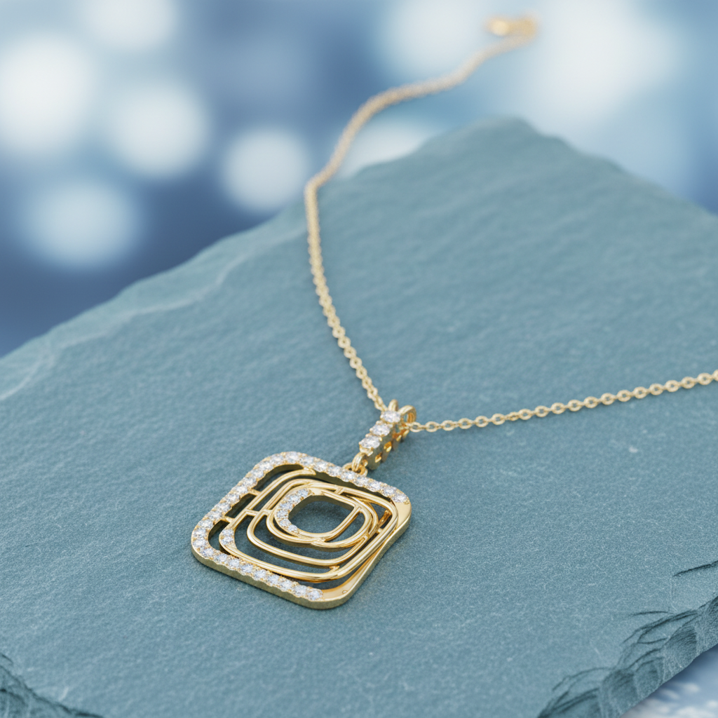 Multi-Layered Frame Silhouette Diamond