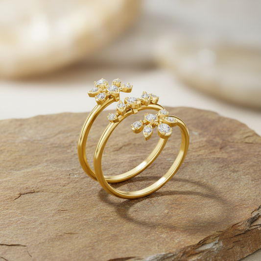 Botanical Tri-Layer Statement Flowers Diamond