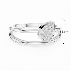 Dual-Shank Pear Silhouette Diamond