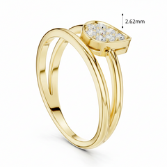Dual-Shank Pear Silhouette Diamond