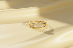 Dual-Shank Pear Silhouette Diamond