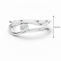 Fluid Motion Open-Shank One Stone Diamond