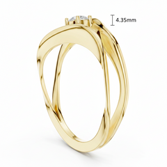 Fluid Motion Open-Shank One Stone Diamond