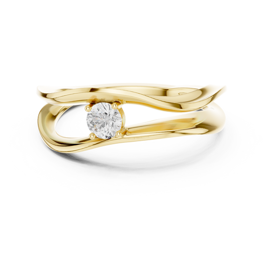 Fluid Motion Open-Shank One Stone Diamond