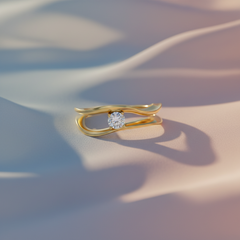 Fluid Motion Open-Shank One Stone Diamond