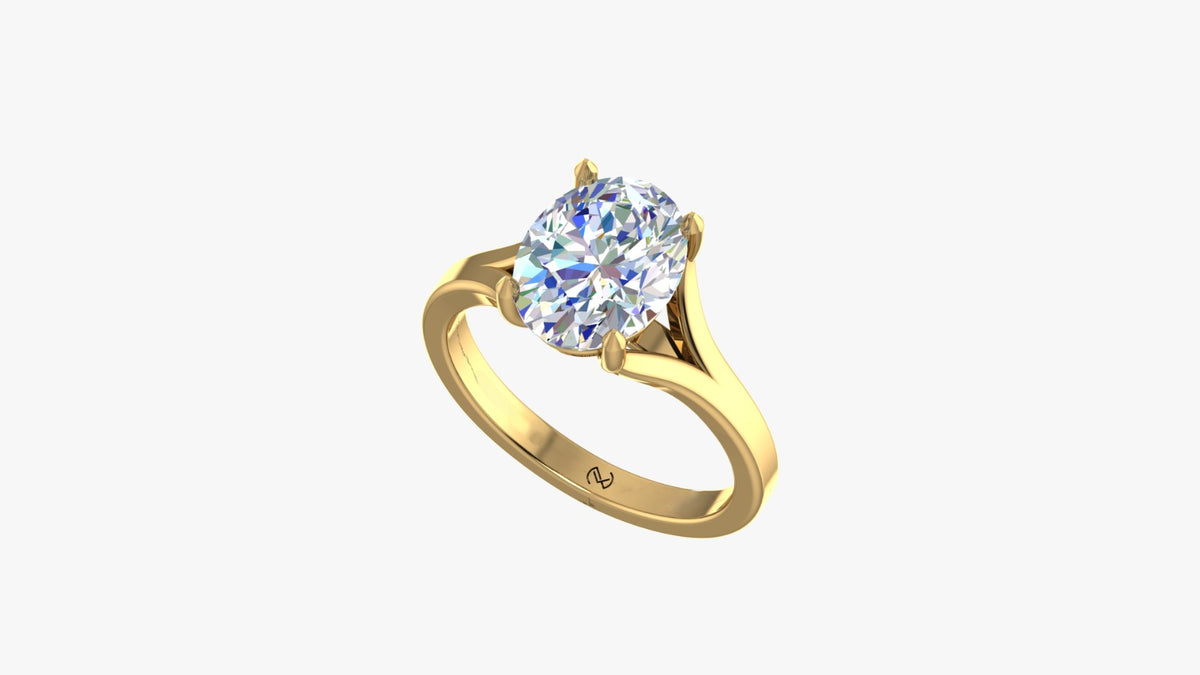 Oval Cut Gold Solitaire Engagement Ring