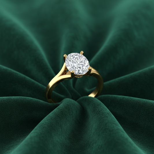 Oval Cut Gold Solitaire Engagement Ring