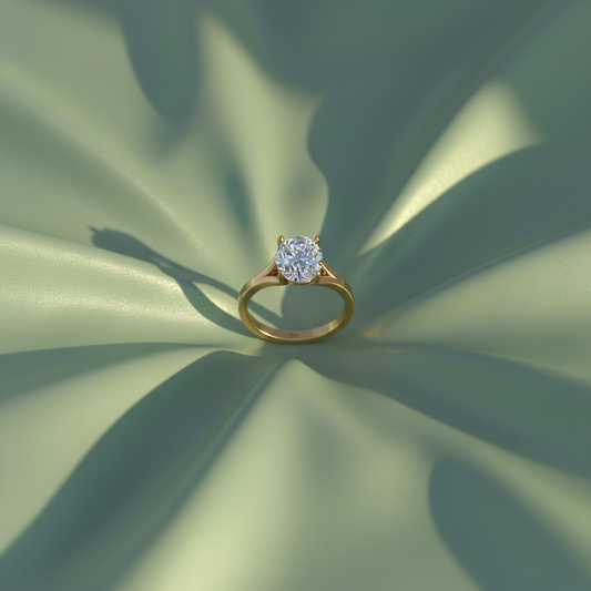 Oval Cut Gold Solitaire Engagement Ring