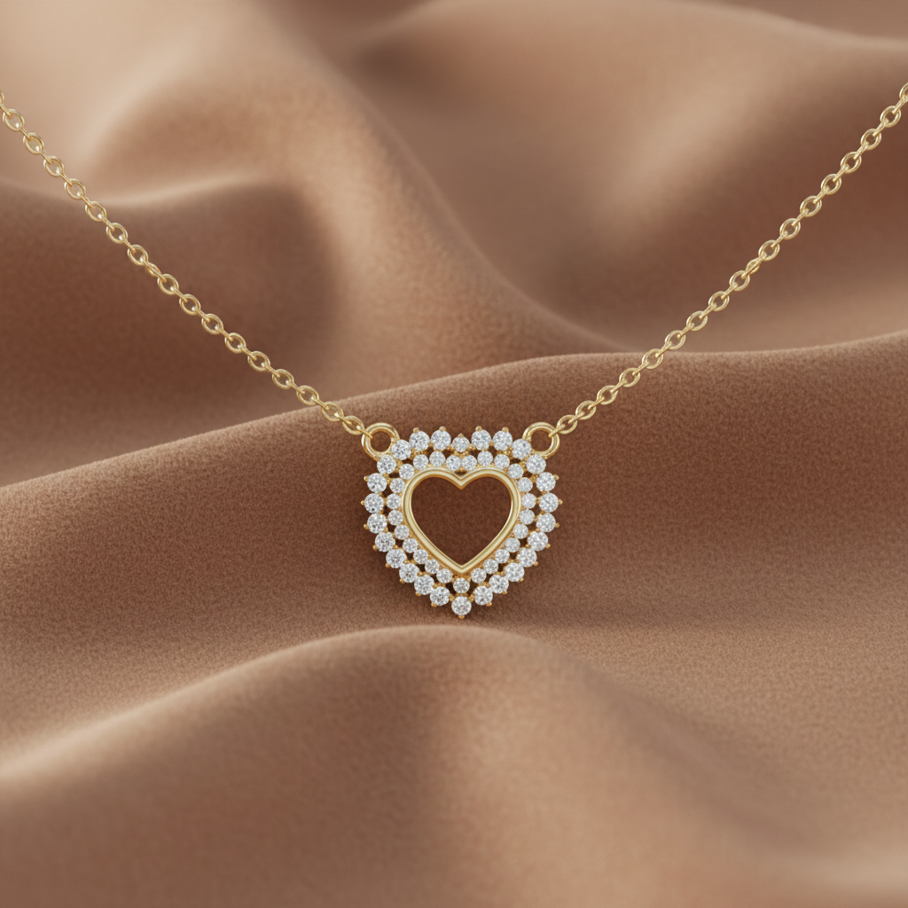 Sunburst Rays Heart Diamond Radiance
