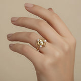 Modernist Crest Line Shield Diamond Accent