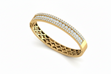 Classic Two-Row Round Cut Diamond Bangle