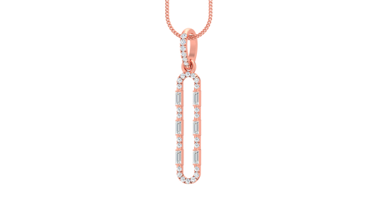 Open Baguette Pave Pendant
