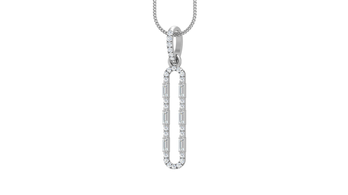 Open Baguette Pave Pendant