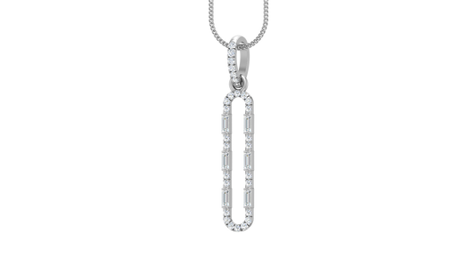 Open Baguette Pave Pendant