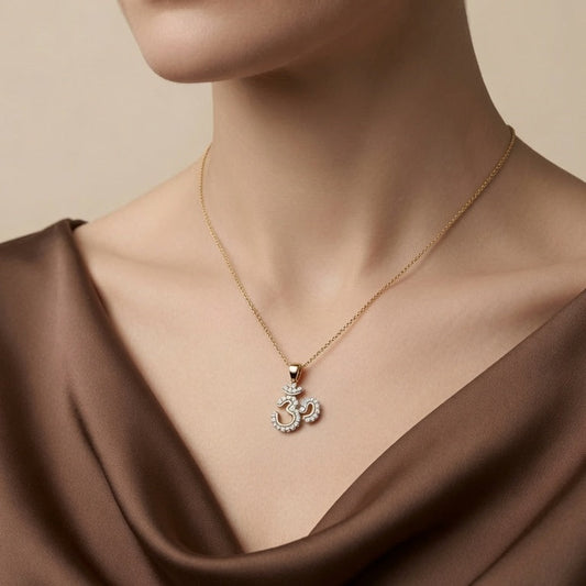 Om Locket with Diamond Accents Pendant