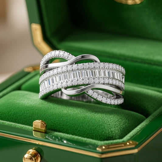 Mixed-Cut Sparkling Baguette & Round Diamond Eternity