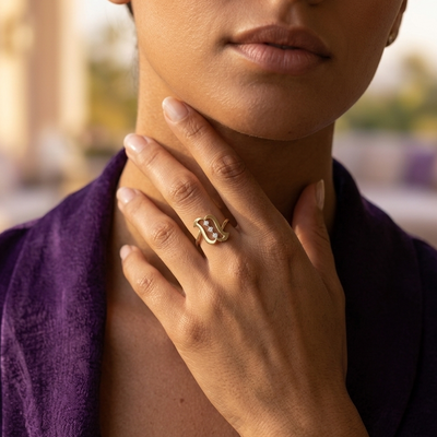 Geometric Shield Diamond Accent