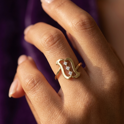 Geometric Shield Diamond Accent