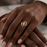 Three Angular Trio Diamond Accent