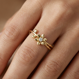 Organic Duo Leaf & Bloom Solitaire Diamond