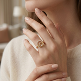 Modern Round Clean Circle Diamond Accent