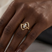 Load image into Gallery viewer, Three Angular Trio Diamond Accent