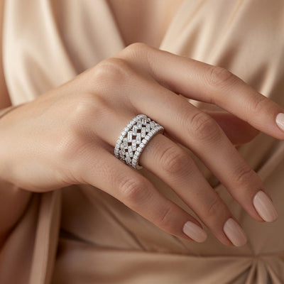 Luxurious Complex Pattern Intricate Micro Diamond Scatter
